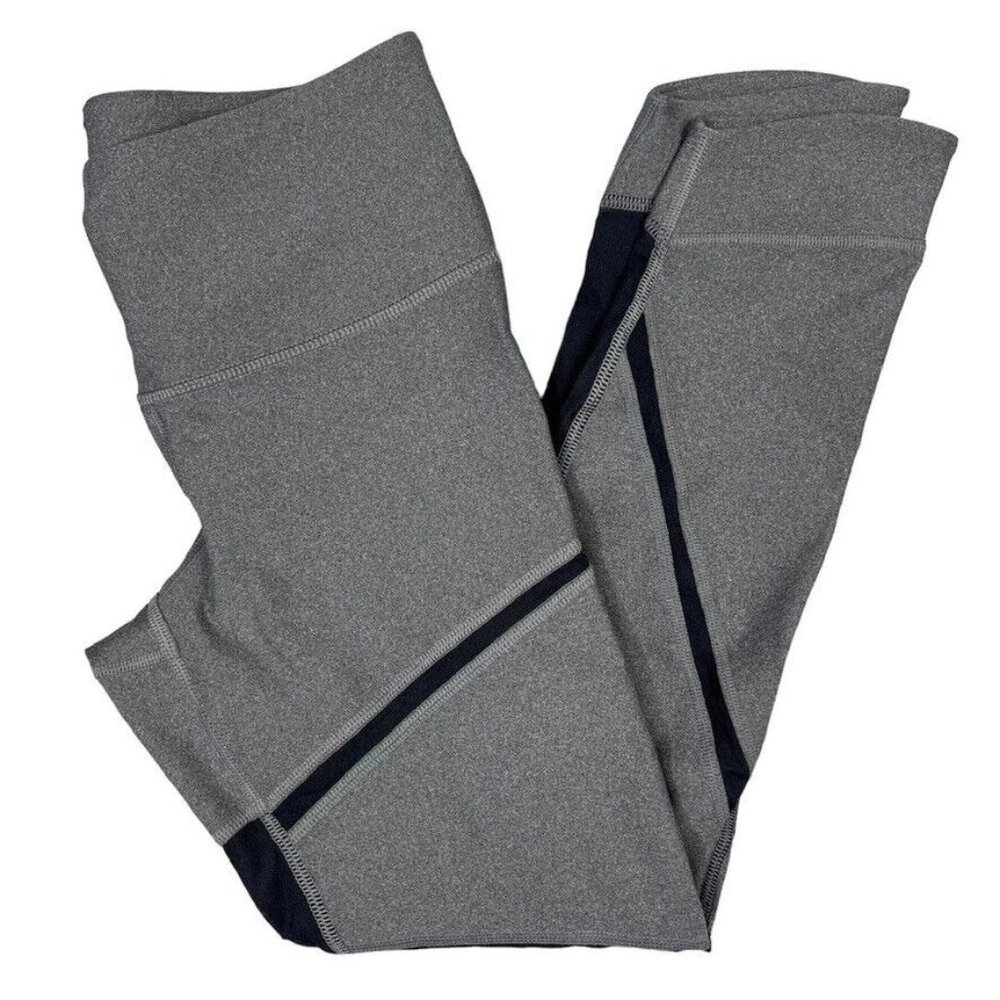 Under Armour Womens Mesh Panel Ankle‎ Crop Leggings Medium 1324403 Grey /Black